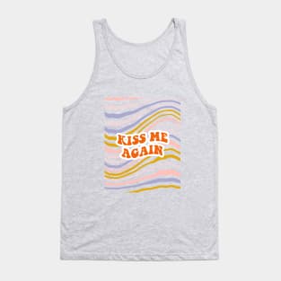 Kiss me again lettering. Vintage art-prints. Quote design. Tank Top